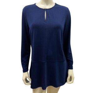 Lauren Ralph Lauren Womens Long Sleeve Navy Blue Tunic Top L